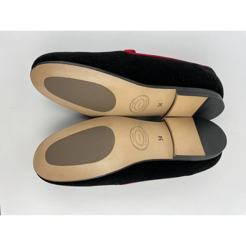 Stubbs & Wootton Junior George Black Jr Velvet Slipper Kids Size EU 34 NIB